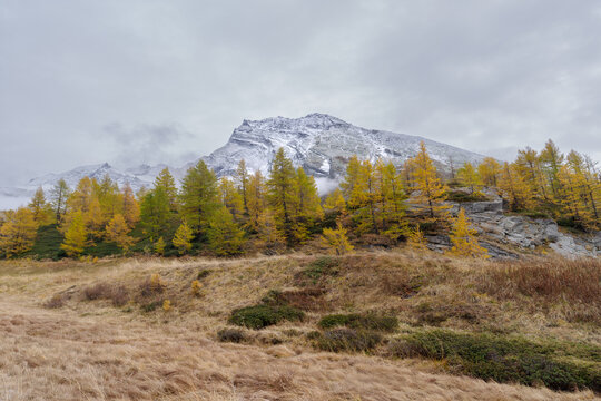 Mountain scenery on the Simplon Pass, Swiss Alps