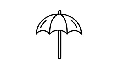 Obraz premium Minimal beach umbrella line icon vector travel
