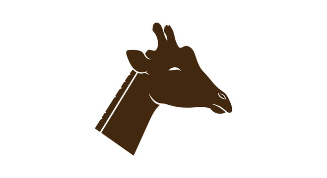 Simple brown giraffe head illustration profile.