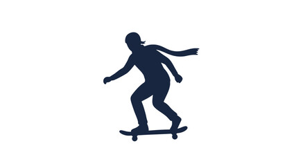 Obraz premium Silhouette of skateboarder in action pose.