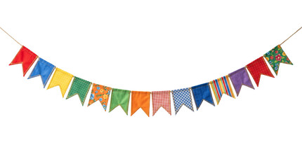 Fototapeta premium A colorful banner with triangular flags on a black background