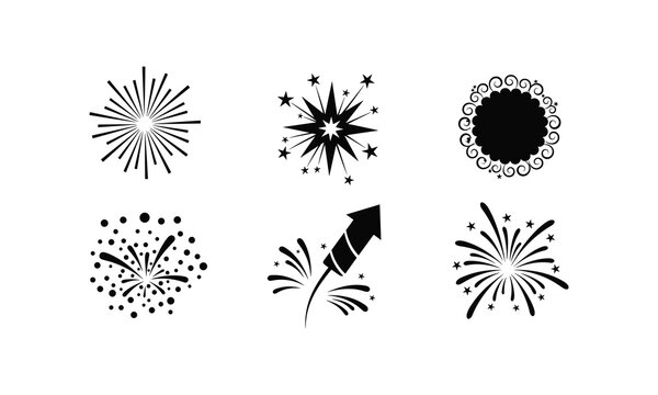 Firework explosion vector illustration silhouette for celebration and holiday.