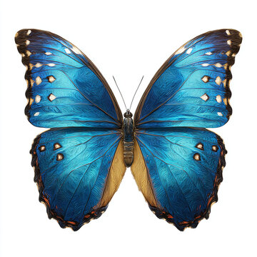 Vibrant Blue Morpho Butterfly Wings