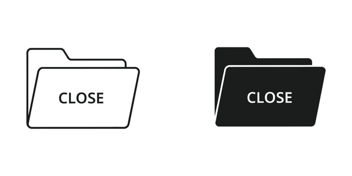 Two contrasting folder icons labeled close in different styles