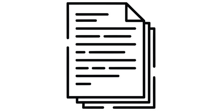 Stack of documents icon, flat vector illustration