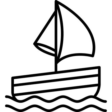 Sailing Boat Line Icon