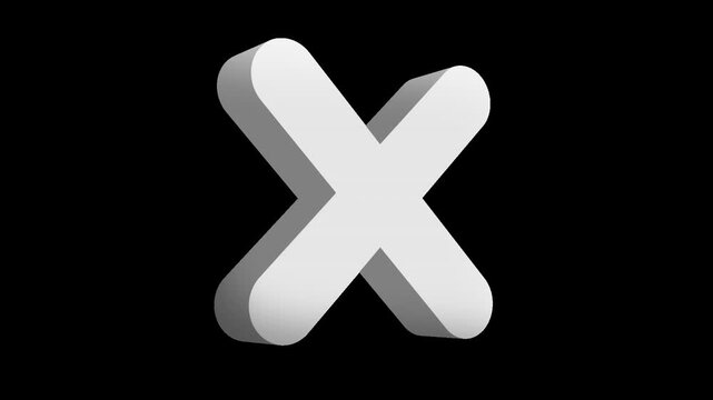 3D white cross on transparent background