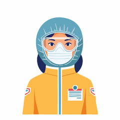 Fototapeta premium Person in Hazmat Suit with Mask and Goggles