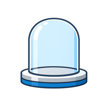 Cartoon style illustration of a glass cloche cover