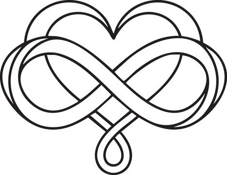 Elegant Infinity Heart Line Art Logo &ndash; Minimal Black Outline Symbol