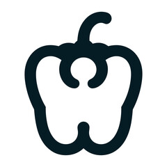 Fototapeta premium Vector graphic of a black bell pepper