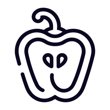 Vector of a smiling bell pepper with a happy face