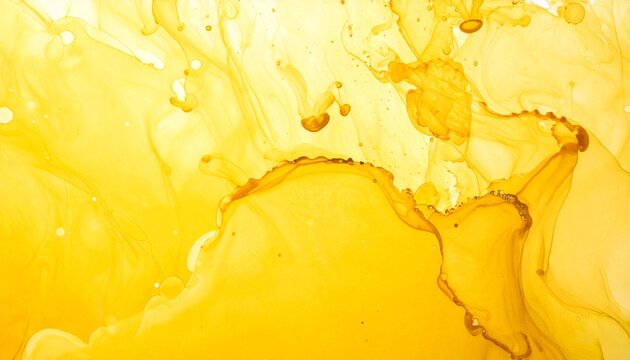 Abstract yellow and orange ink pattern, fluid art and warm color diffusion theme