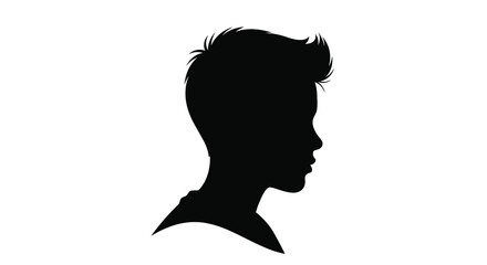 A striking profile view of a person s head depicted in black silhouette © Mama