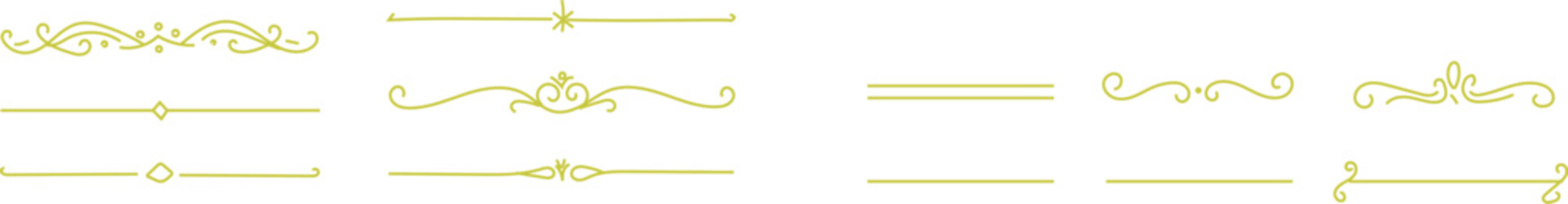 Large collection of vintage calligraphic dividers and floral ornament design elements. vintage separators and floral graphic embellishments in black eps. Elegant vintage ornamental dividers set with s