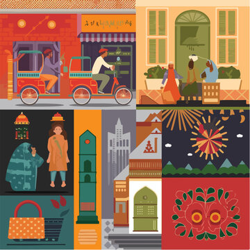 Hyper-Localized South Asian Culture Packs: Street Life, Festivals, and Modern Traditional Vector Assets