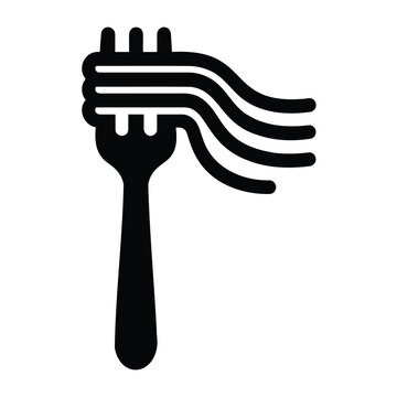 Black fork with wavy lines