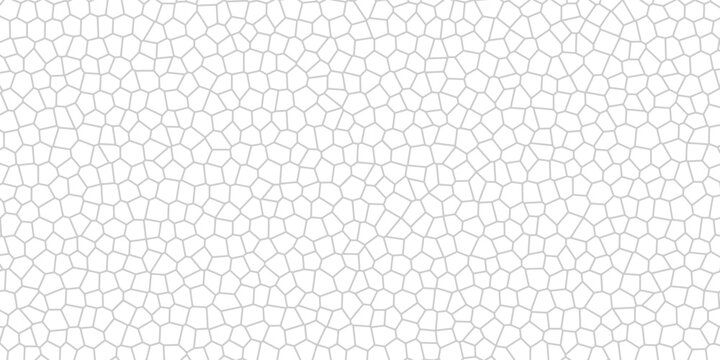 Abstract seamless pattern with light gray organic cell structures or mosaic tiles on a white background. Minimalist geometric backdrop for modern design and decor