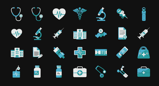 Medical icons and symbols collection.