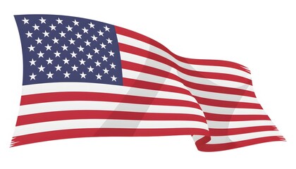 Obraz premium United States Flag Waving in Wind