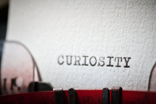 curiosity text written with a typewriter