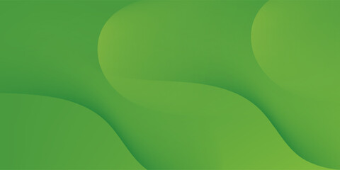 Obraz premium Abstract Green Fluid Wave Background with Dynamic Geometric Gradients