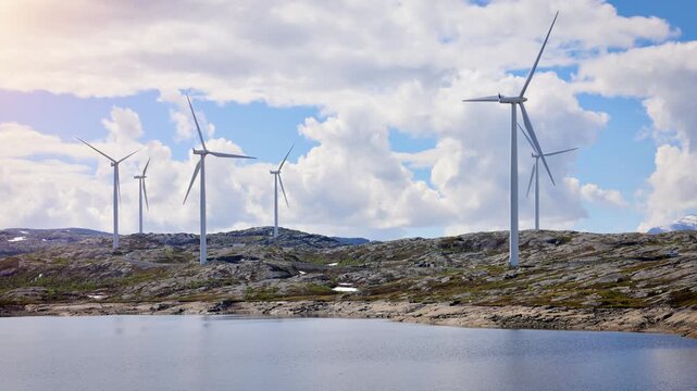 Wind turbines in northern Norway.