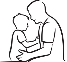 Obraz premium Need Father and son are to meet victor Isolation