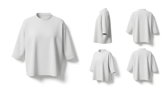 Simple black and white t shirt collection on hangers in clean fashion illustration style