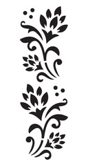 Obraz premium Black stylized floral vector element with graphic resource, stylized