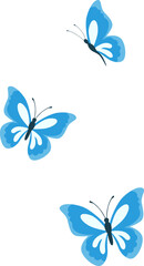 Obraz premium Blue Butterfly Flying Illustration. Vector Isolated