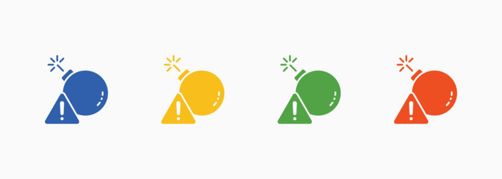 Threat Icon Set Color Multiple Style Collection Element For Design