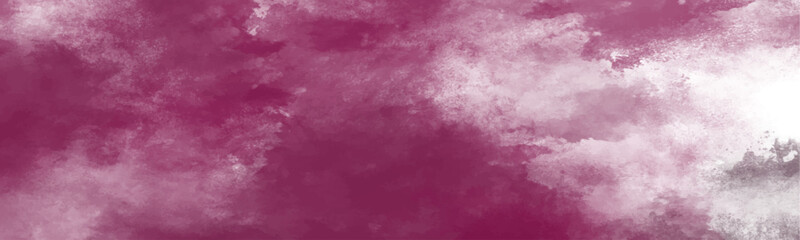 Fototapeta premium Vibrant magenta and white watercolor texture background with soft cloud-like formations and painterly brush strokes for creative artistic applications