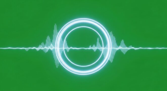 Abstract Audio Spectrum Visualization Futuristic Round Frequency Graphic Neon Soundwave Oscilloscope Digital Voice Print Generative Art Glowing Circular Pulse Visual