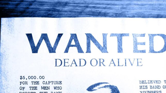 Criminal Wanted Poster Lit Up By Lightning