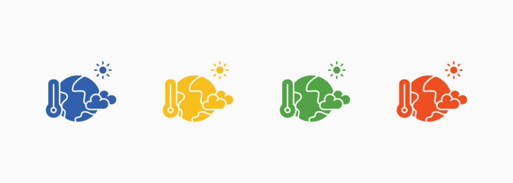 Climate Icon Set Color Multiple Style Collection Element For Design