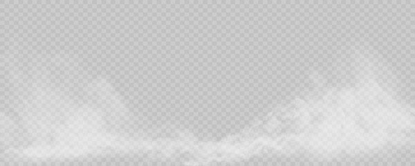 Naklejka premium PNG white steam smoke effect isolated on transparent background This realistic fog cloud creates soft mist texture for overlay compositing and design