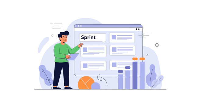 Agile project management with sprint planning and progress tracking