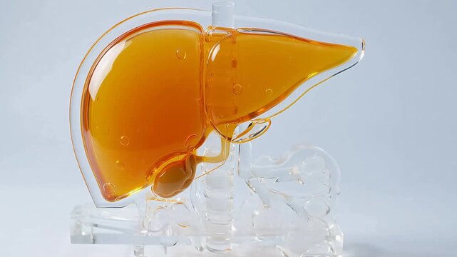 Transparent model of human liver and gallbladder