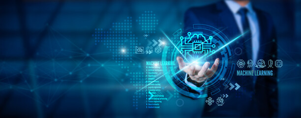 Obraz premium Artificial intelligence Machine Learning Business Internet Technology Concept.