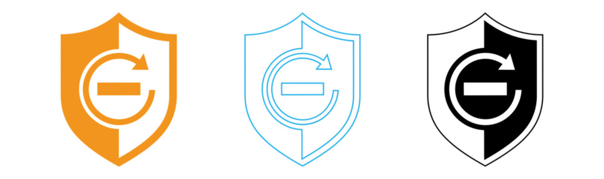 Two shield logos with interlocking 'c' letters orange and blue designs