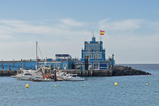 Pier and harbour building of Marina del Sud, Las Galettas, Tenerife, Canary Islands, Spain 