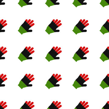 Juneteenth celebration pattern with red black and green gloves isolated on transparent background