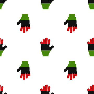 Juneteenth flag colors displayed on a raised hand isolated on transparent background