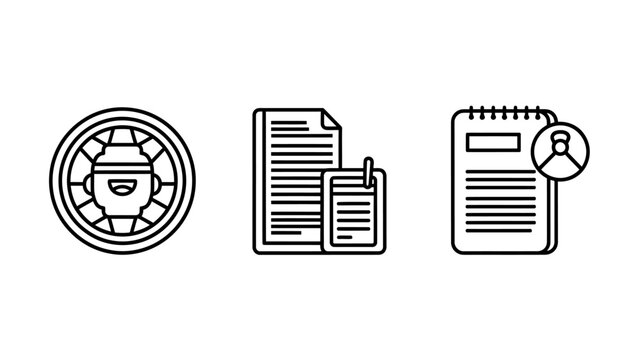 Avatar document stack notepad with user icon document notebook personal information management organization identity illustration interface application business settings administration