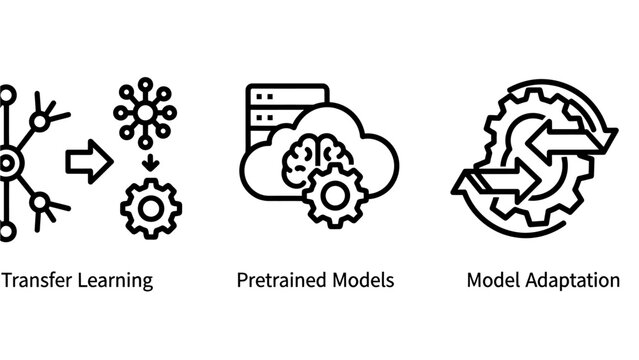 Transfer learning pretrained models model adaptation icons with transfer learning pretrained adaptation artificial intelligence software technology optimization improvement engineering