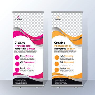 Creative marketing agency rollup banner design template