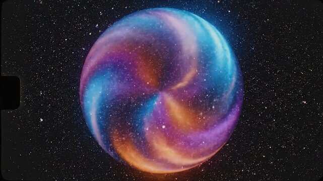 Vibrant swirling galaxy in space.