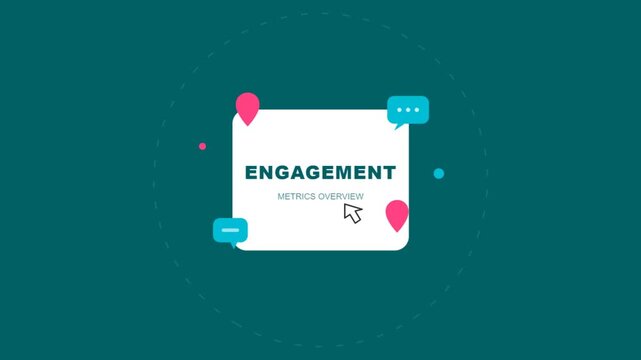 Engagement concept animation with cursor clicking on a button on a white board.
