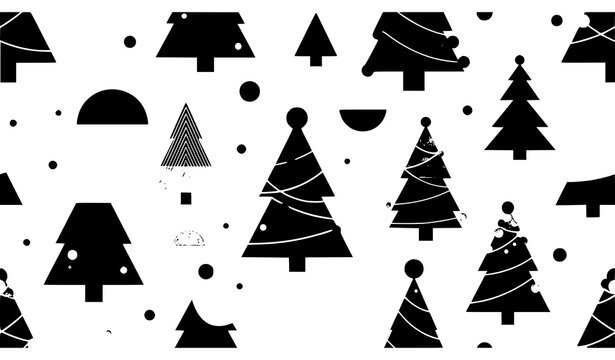 Abstract Christmas tree pattern seamless vector geometric holiday background
